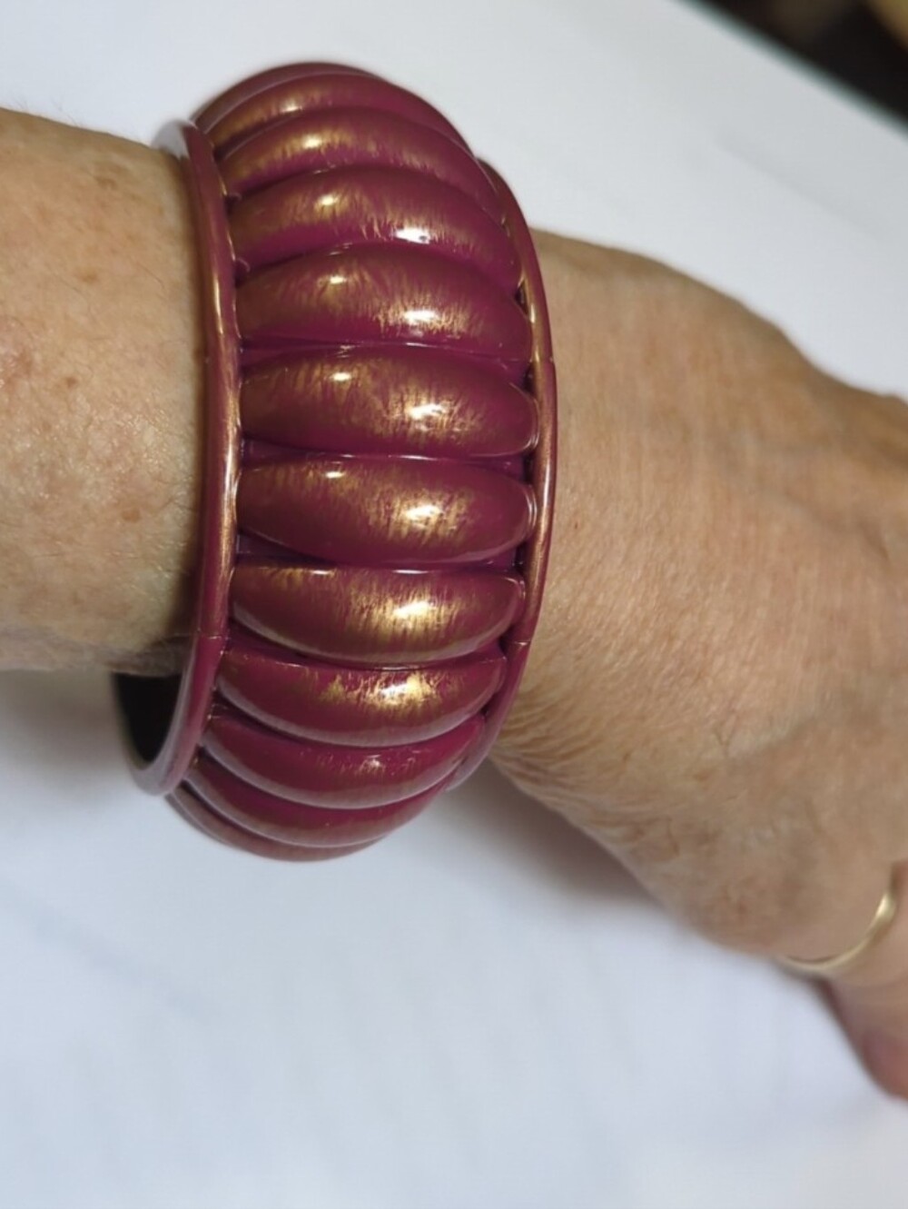 Cuff Bracelet Hinged Fashion Bracelet NWT Dark Pink/with Touch Of Gold